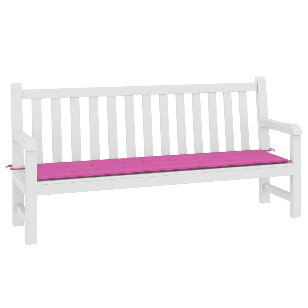 Cuscino per Panca da Giardino Rosa 200x50x4 cm in Tessuto