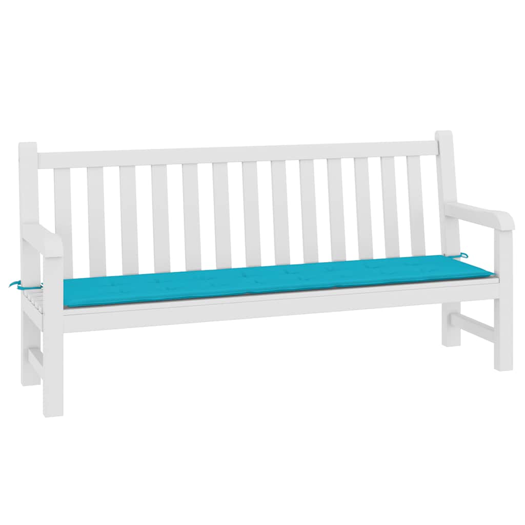 Cuscino per Panca da Giardino Turchese 200x50x4 cm in Tessuto