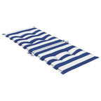 Cuscini Sedia Schienale Alto 2 pz Strisce Bianche e Blu Tessuto