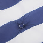 Cuscini Sedia Schienale Alto 2 pz Strisce Bianche e Blu Tessuto