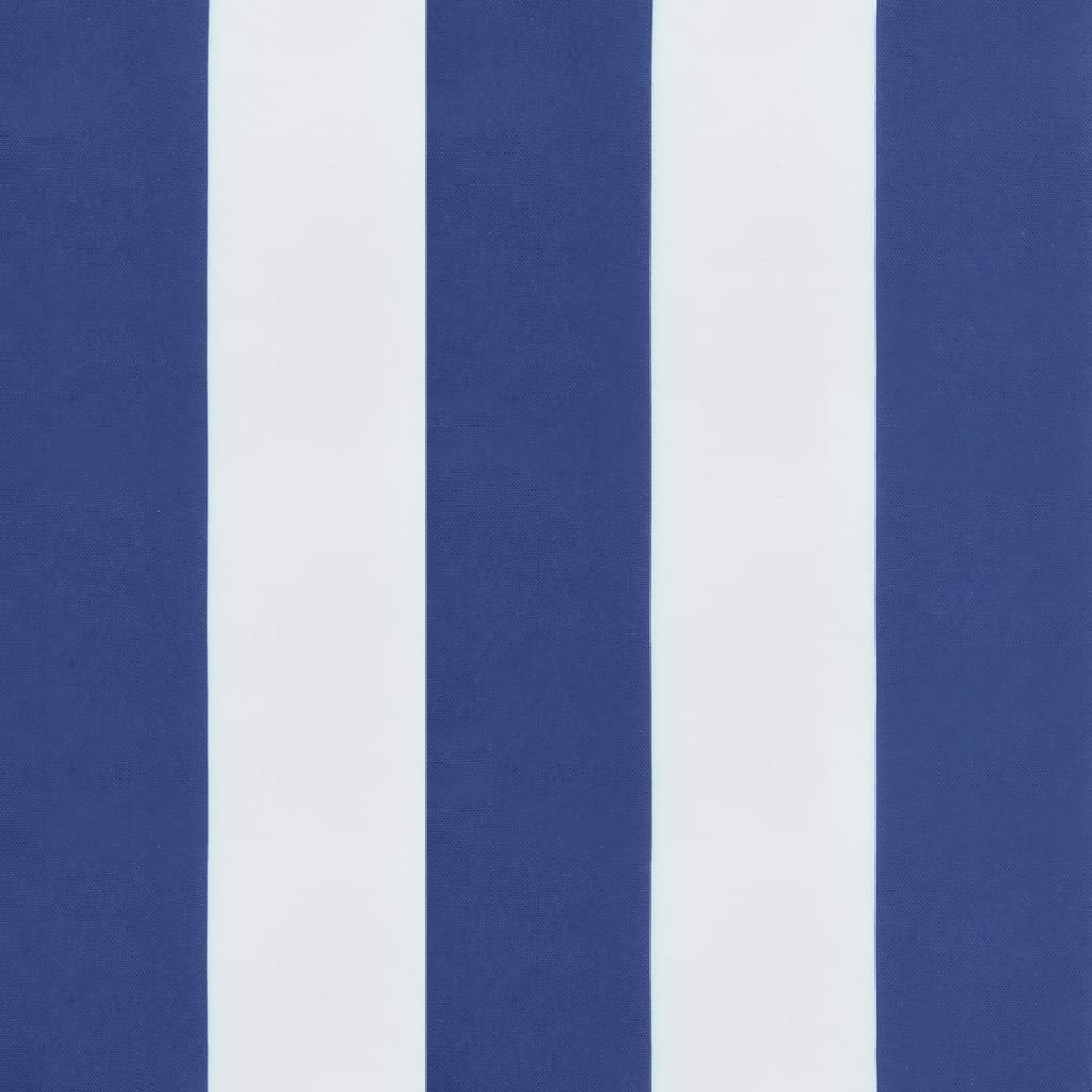 Cuscini Sedia Schienale Alto 4 pz Strisce Bianche e Blu Tessuto