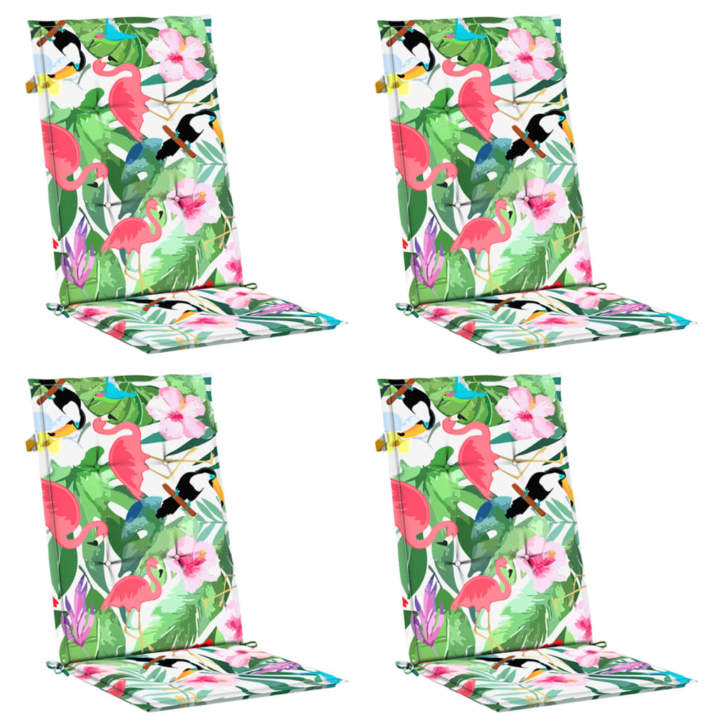 Cuscini per Sedia con Schienale Alto 4pz Multicolore in Tessuto