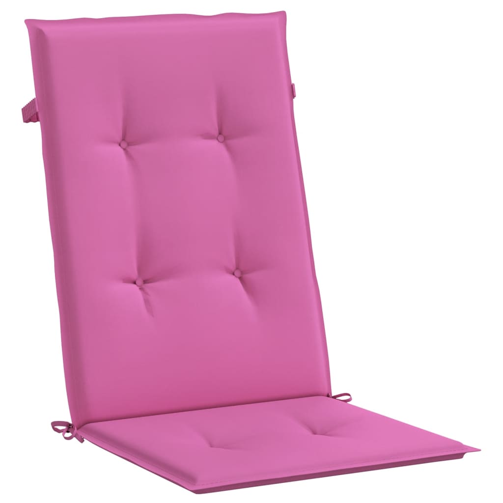 Cuscini per Sedia con Schienale Alto 4pz Rosa in Tessuto