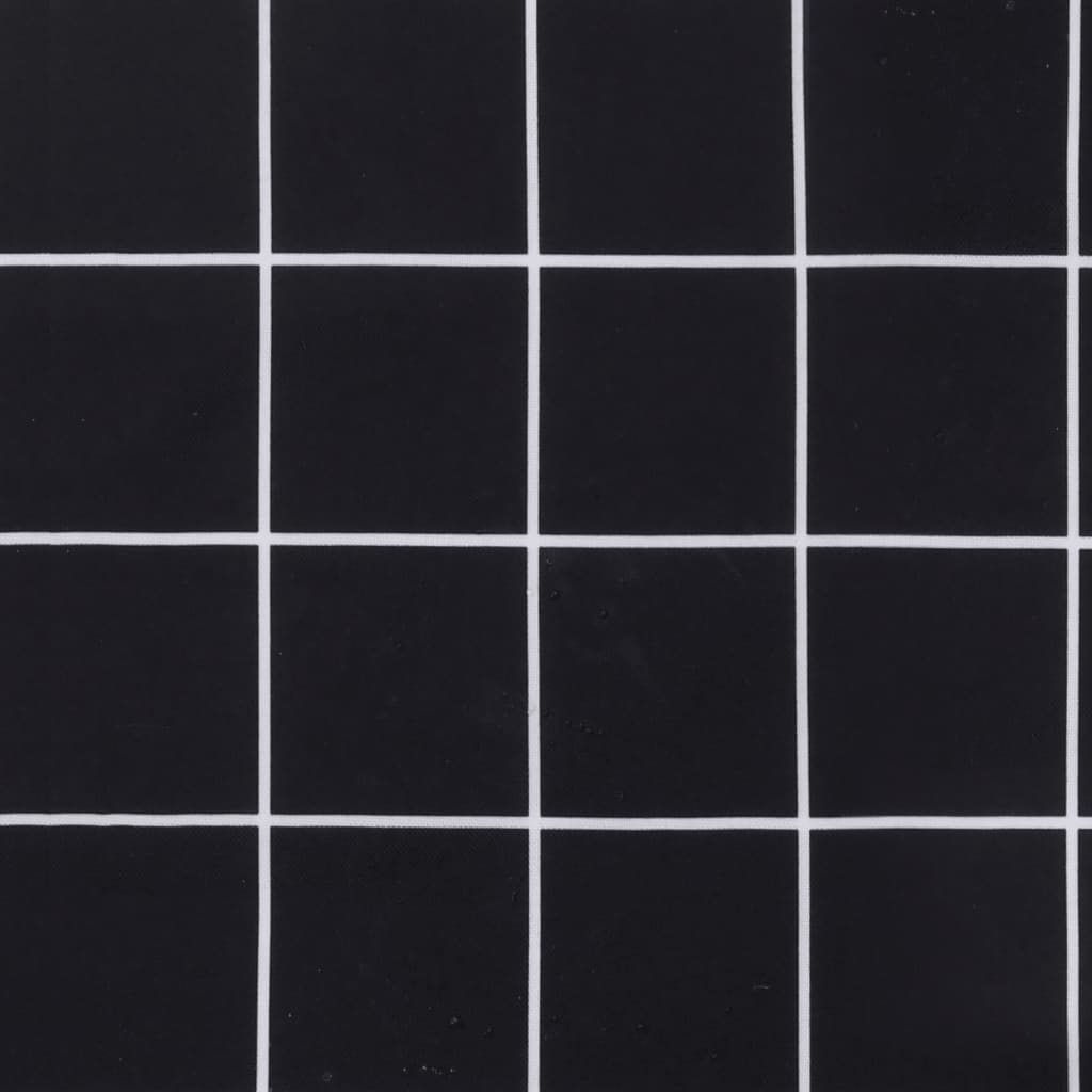 Cuscini Sedia Schienale Basso 2 pz Motivo a Quadri Nero Tessuto