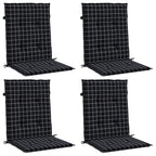 Cuscini Sedia Schienale Basso 4 pz Motivo a Quadri Nero Tessuto