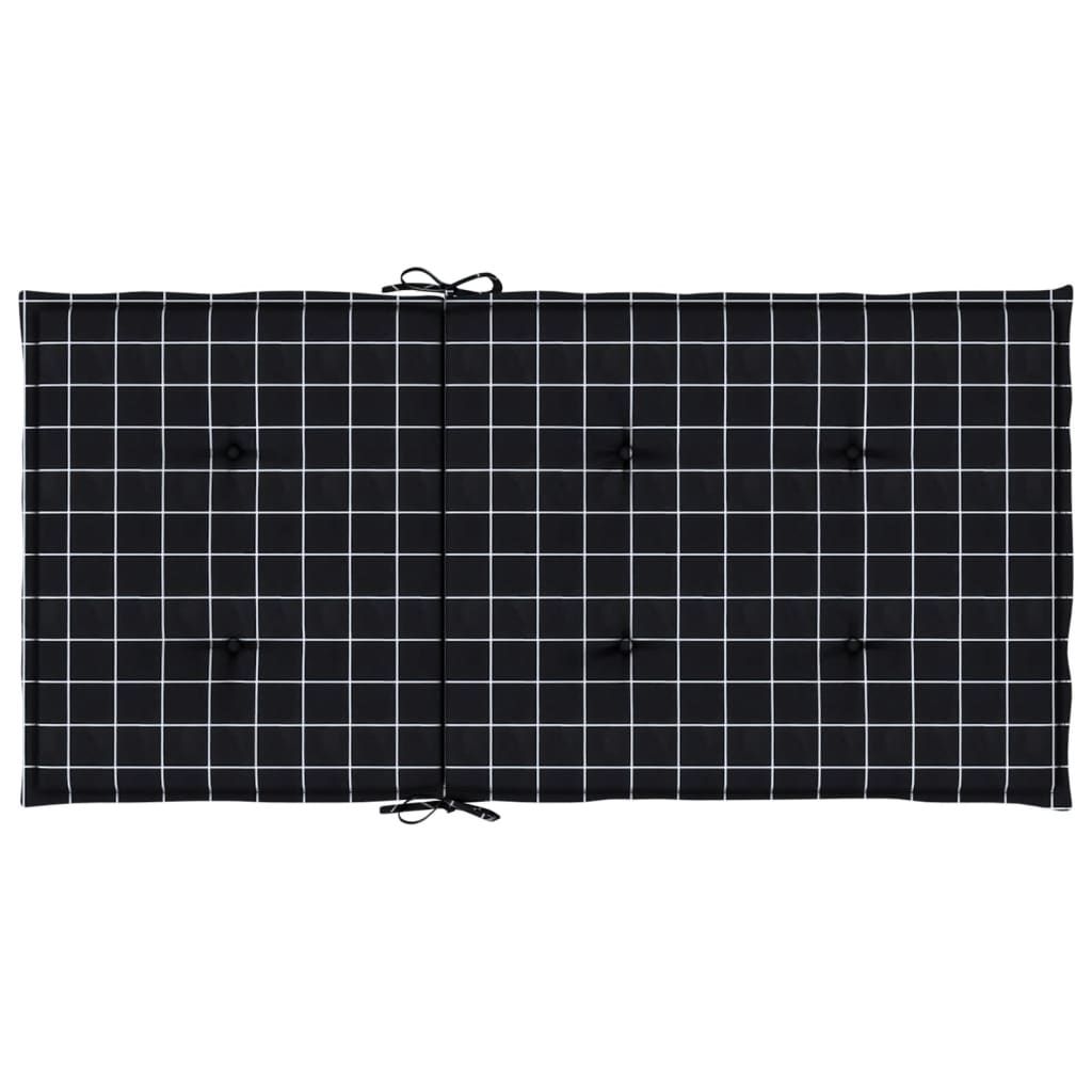 Cuscini Sedia Schienale Basso 6 pz Motivo a Quadri Nero Tessuto