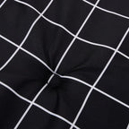 Cuscini Sedia Schienale Basso 6 pz Motivo a Quadri Nero Tessuto