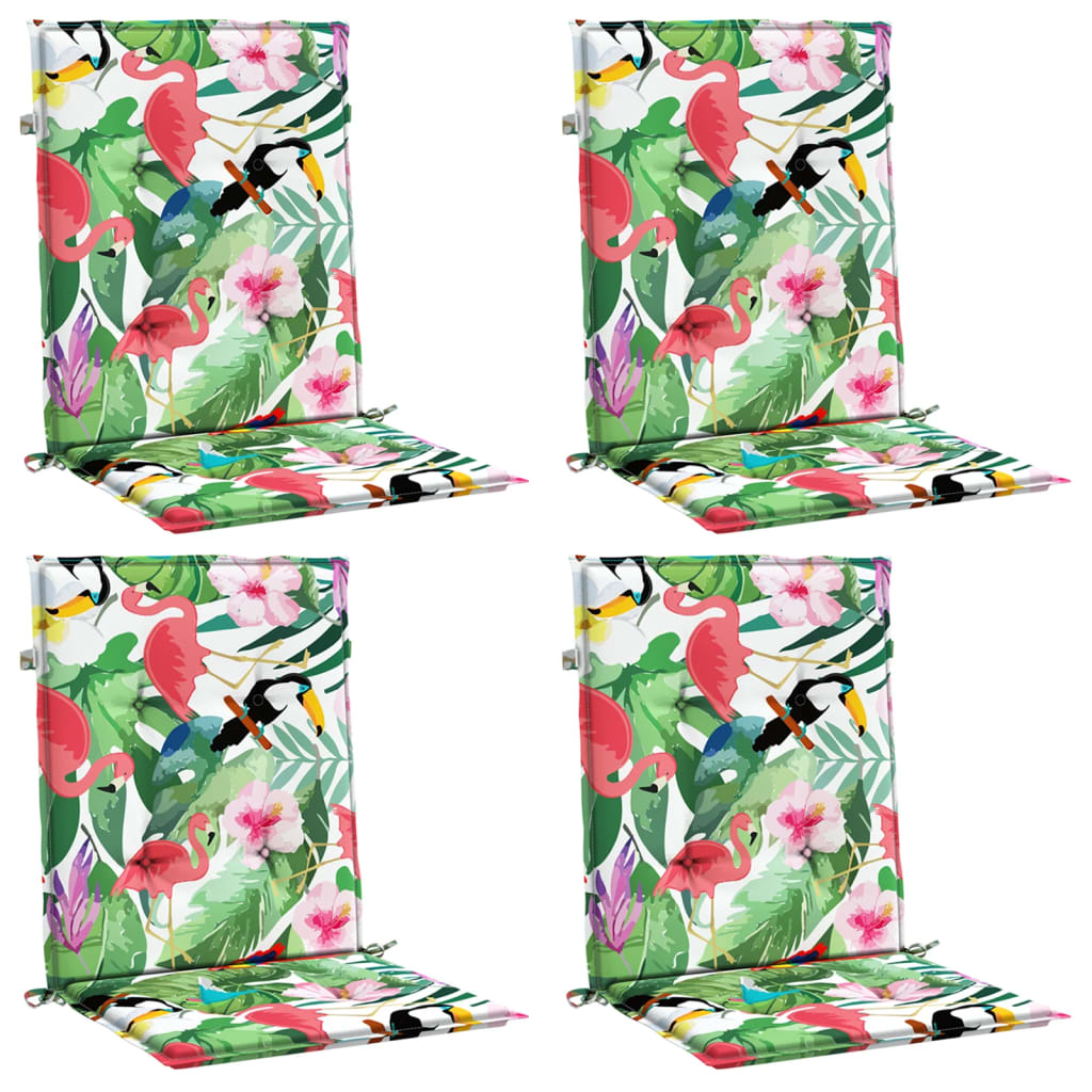 Cuscini per Sedia Schienale Basso 4 pz Multicolore in Tessuto