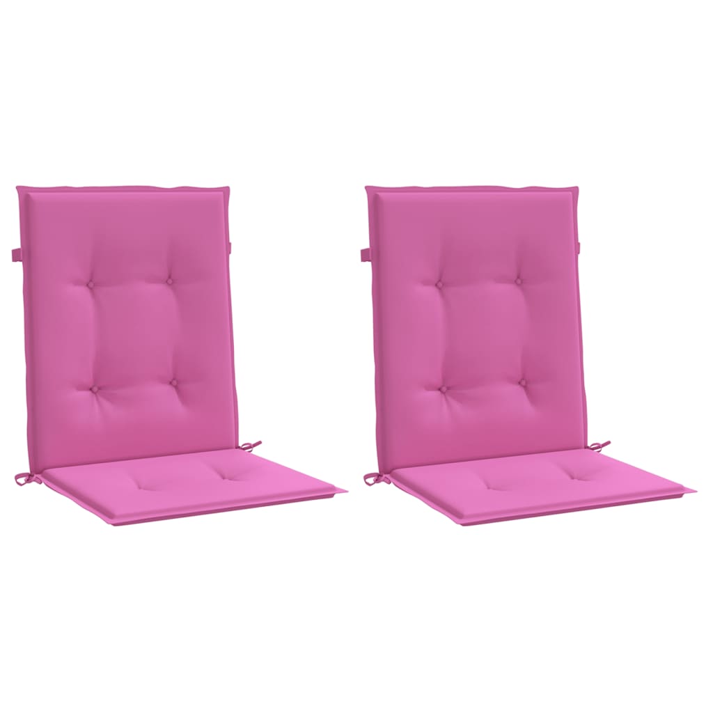 Cuscini per Sedia con Schienale Basso 2 pz Rosa in Tessuto