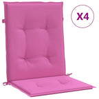 Cuscini per Sedia con Schienale Basso 4 pz Rosa in Tessuto