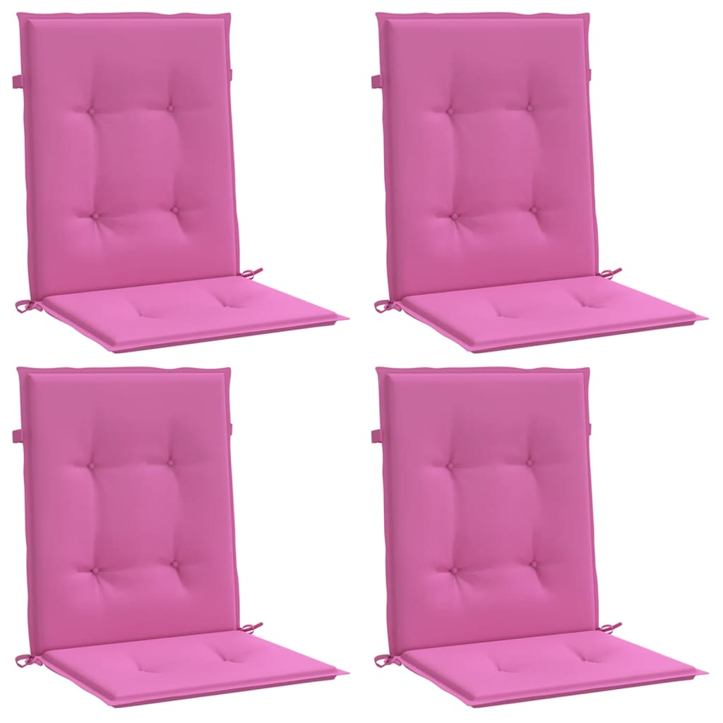 Cuscini per Sedia con Schienale Basso 4 pz Rosa in Tessuto