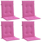 Cuscini per Sedia con Schienale Basso 4 pz Rosa in Tessuto