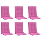 Cuscini per Sedia con Schienale Basso 6 pz Rosa in Tessuto