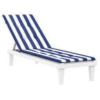 Cuscino per Sedia Sdraio a Strisce Bianche e Blu Tessuto Oxford