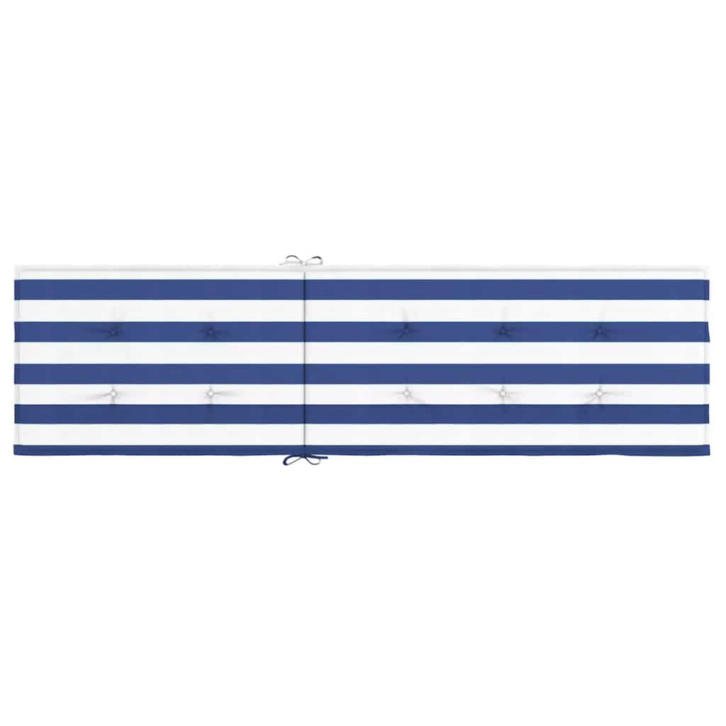 Cuscino per Sedia Sdraio a Strisce Bianche e Blu Tessuto Oxford