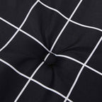 Cuscino per Sedia Sdraio Motivo a Quadri Nero in Tessuto Oxford