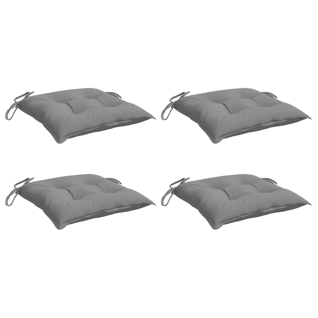 Cuscini per Sedia 4 pz Grigi 40x40x7 cm in Tessuto Oxford