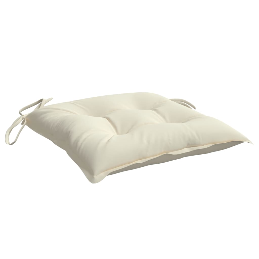 Cuscini per Sedia 2pz Bianco Crema 40x40x7 cm in Tessuto Oxford
