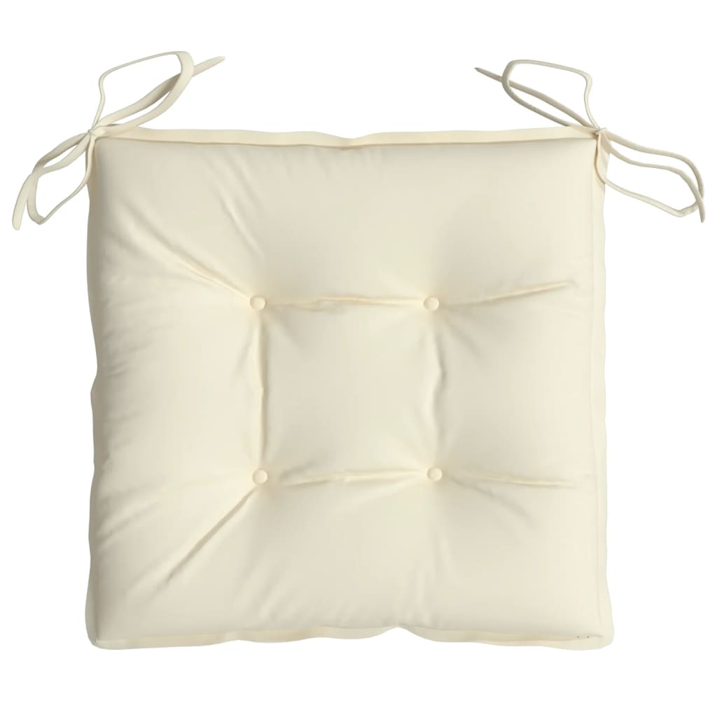 Cuscini per Sedia 2pz Bianco Crema 40x40x7 cm in Tessuto Oxford