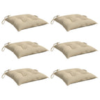 Cuscini per Sedia 6 pz Beige 40x40x7 cm in Tessuto Oxford