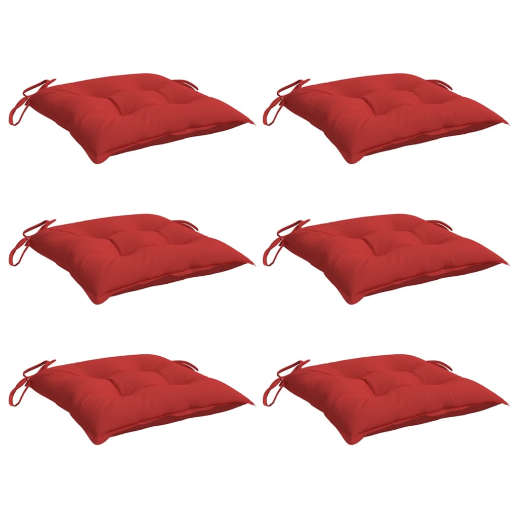 Cuscini per Sedia 6 pz Rossi 40x40x7 cm in Tessuto Oxford