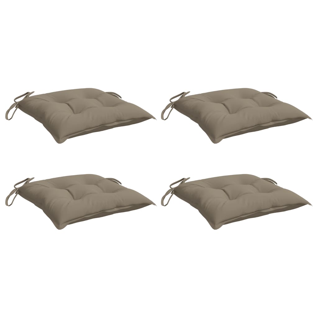 Cuscini per Sedia 4 pz Tortora 40x40x7 cm in Tessuto Oxford