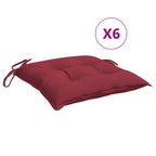 Cuscini per Sedia 6 pz Rosso Vino 40x40x7 cm in Tessuto Oxford