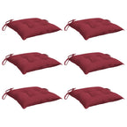 Cuscini per Sedia 6 pz Rosso Vino 40x40x7 cm in Tessuto Oxford