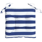 Cuscini per Sedia 4pz Strisce Bianche e Blu 40x40x7 cm Tessuto
