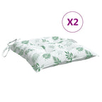 Cuscini per Sedia 2 pz Motivo a Foglie 40x40x7 cm Tessuto