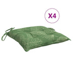 Cuscini per Sedia 4 pz Motivo a Foglie 40x40x7 cm Tessuto