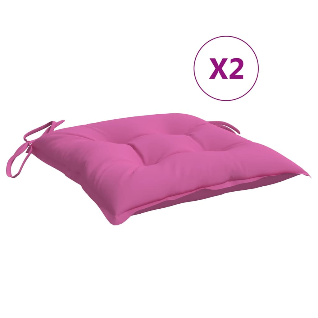Cuscini per Sedia 2pz Rosa 40x40x7 cm Tessuto