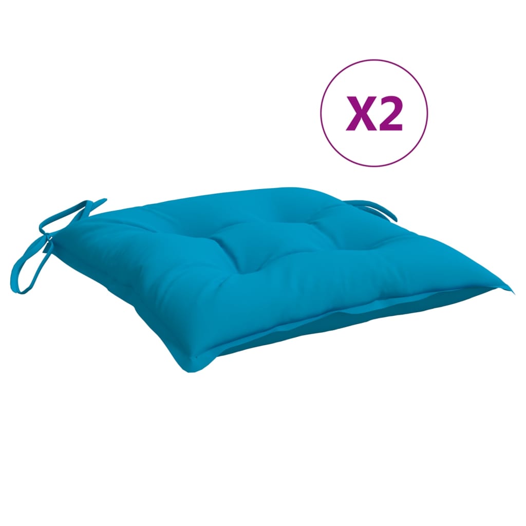 Cuscini per Pallet 2 pz Azzurri 50x50x7 cm in Tessuto Oxford