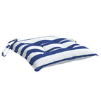 Cuscini per Sedia 4pz Bianco e Blu 50x50x7 cm Tessuto Oxford