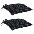 Cuscini per Sedia 2 pz a Quadri Neri 50x50x7 cm Tessuto Oxford