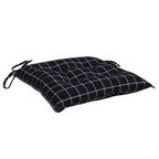 Cuscini per Sedia 2 pz a Quadri Neri 50x50x7 cm Tessuto Oxford