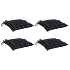 Cuscini per Sedia 4 pz a Quadri Neri 50x50x7 cm Tessuto Oxford