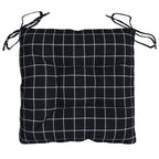 Cuscini per Sedia 4 pz a Quadri Neri 50x50x7 cm Tessuto Oxford