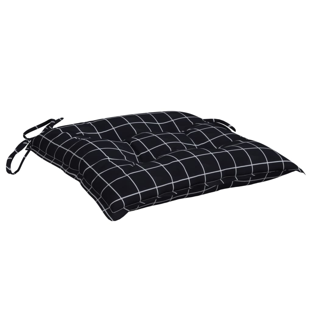 Cuscini per Sedia 6 pz a Quadri Neri 50x50x7 cm Tessuto Oxford
