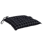 Cuscini per Sedia 6 pz a Quadri Neri 50x50x7 cm Tessuto Oxford