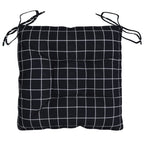 Cuscini per Sedia 6 pz a Quadri Neri 50x50x7 cm Tessuto Oxford