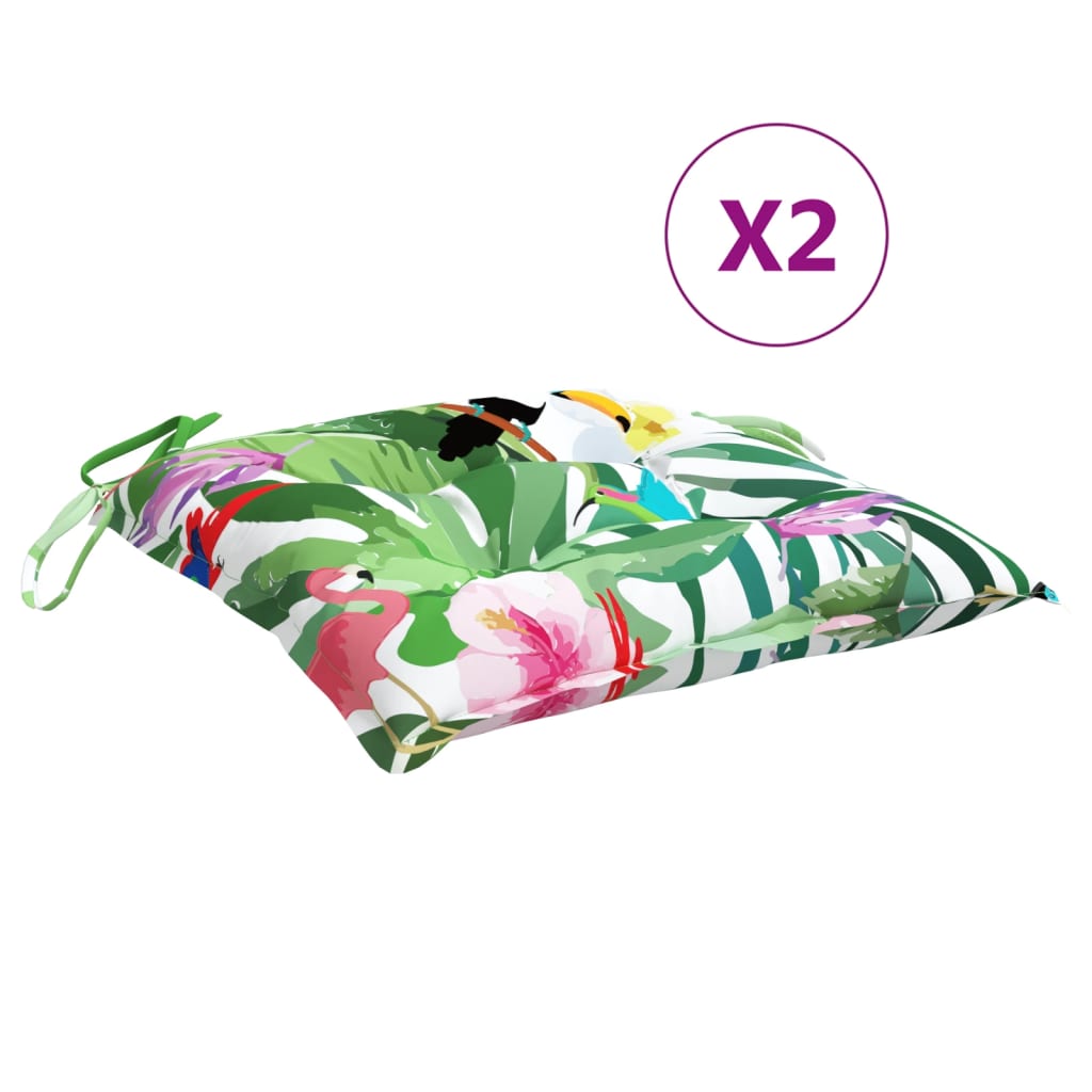 Cuscini per Sedia 2 pz Multicolore 50x50x7 cm in Tessuto Oxford