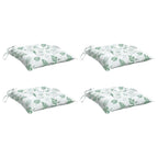 Cuscini per Sedia 4pz Motivo a Foglie 50x50x7 cm Tessuto Oxford