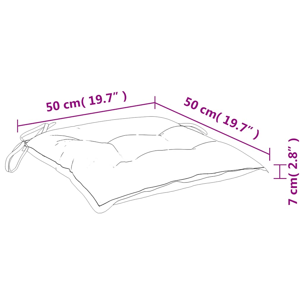 Cuscini per Sedia 4pz Motivo a Foglie 50x50x7 cm Tessuto Oxford