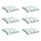 Cuscini per Sedia 6 pz a Foglie 50x50x7 cm Tessuto Oxford