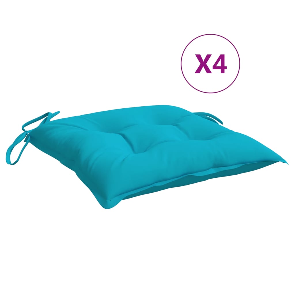 Cuscini per Sedia 4 pz Turchese 50x50x7 cm Tessuto Oxford