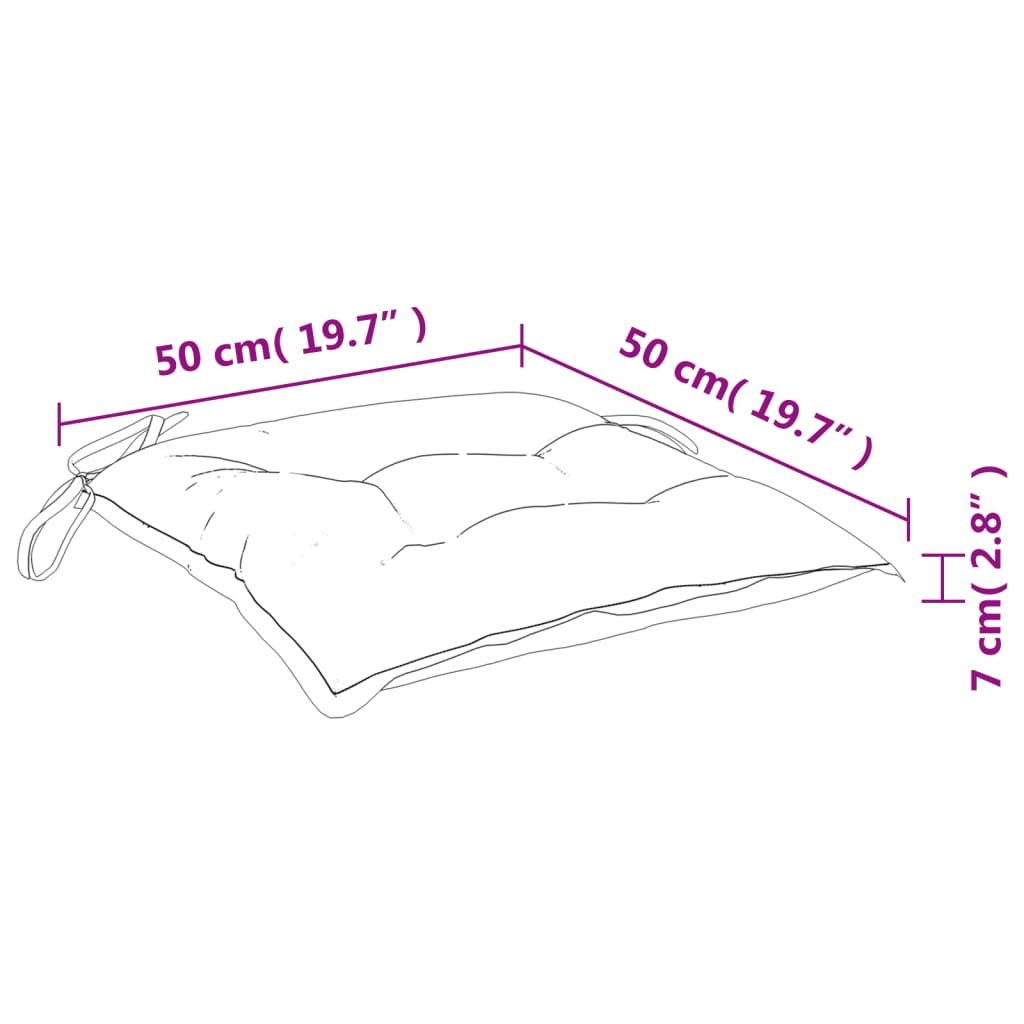 Cuscini per Sedia 4 pz Turchese 50x50x7 cm Tessuto Oxford