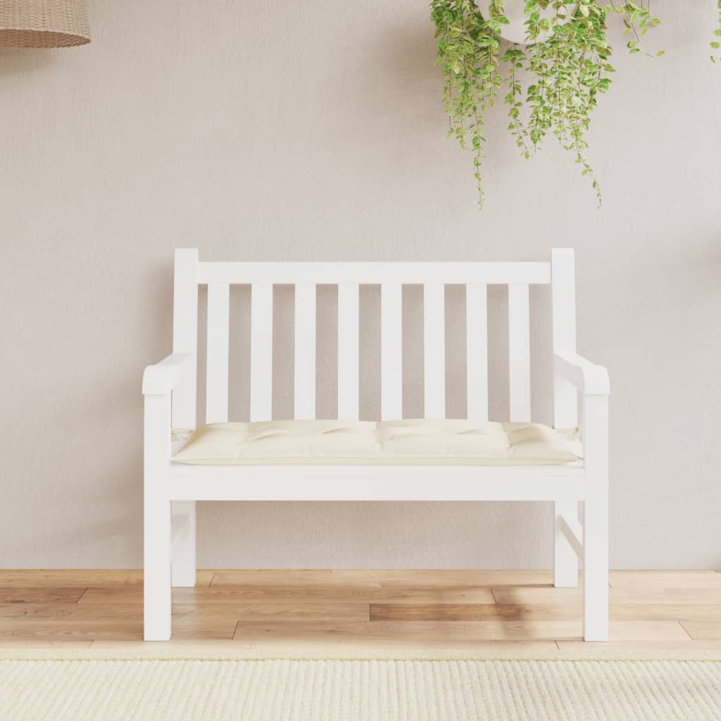 Cuscino per Panca da Giardino Crema 100x50x7 cm Tessuto Oxford