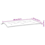 Cuscino per Panca da Giardino Crema 100x50x7 cm Tessuto Oxford