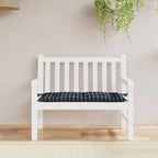 Cuscino per Panca a Quadri Neri 100x50x7 cm in Tessuto Oxford